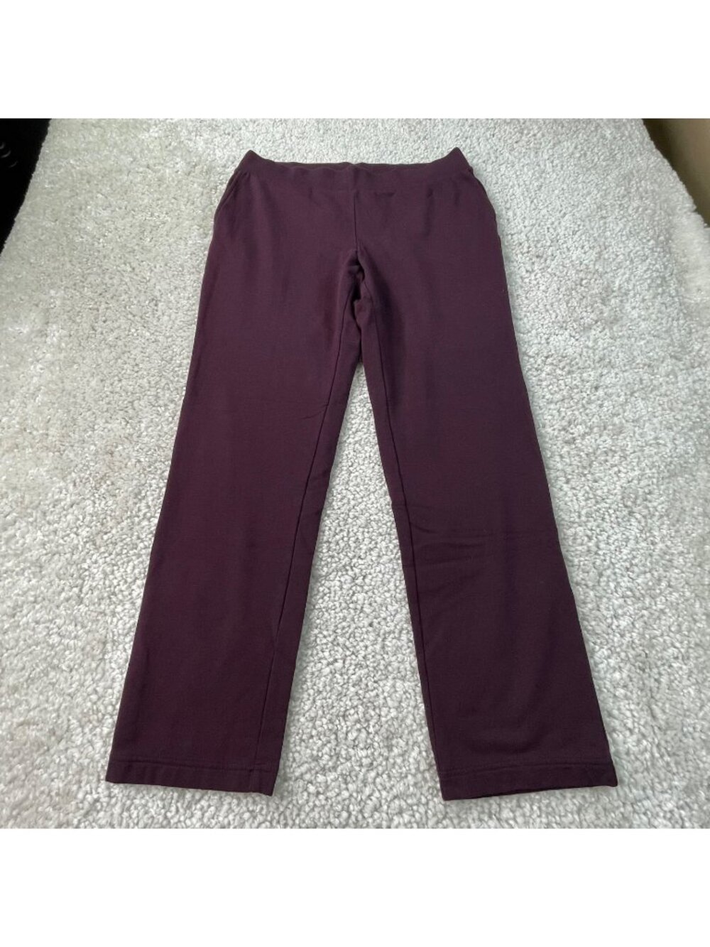 J.Jill Affinity French Terry Slim Leg Pant Plum Purple Womens Medium Petite
